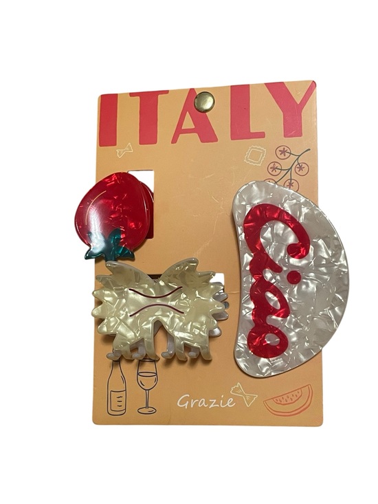 Accessories - Italian Food Inspired Hair Claw Clip Set - New